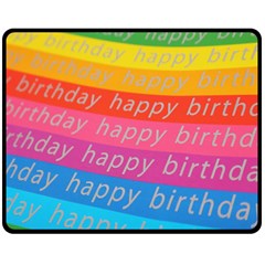 Colorful Happy Birthday Wallpaper Double Sided Fleece Blanket (medium) 