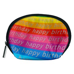 Colorful Happy Birthday Wallpaper Accessory Pouches (medium)  by Simbadda