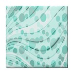 Abstract Background Teal Bubbles Abstract Background Of Waves Curves And Bubbles In Teal Green Tile Coasters Front