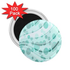 Abstract Background Teal Bubbles Abstract Background Of Waves Curves And Bubbles In Teal Green 2 25  Magnets (100 Pack)  by Simbadda