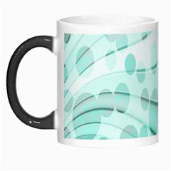 Abstract Background Teal Bubbles Abstract Background Of Waves Curves And Bubbles In Teal Green Morph Mugs by Simbadda