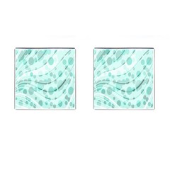 Abstract Background Teal Bubbles Abstract Background Of Waves Curves And Bubbles In Teal Green Cufflinks (square) by Simbadda