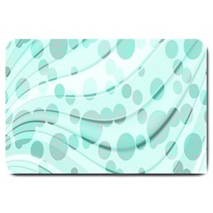 Abstract Background Teal Bubbles Abstract Background Of Waves Curves And Bubbles In Teal Green Large Doormat  by Simbadda