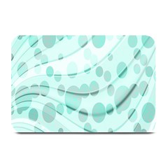 Abstract Background Teal Bubbles Abstract Background Of Waves Curves And Bubbles In Teal Green Plate Mats by Simbadda