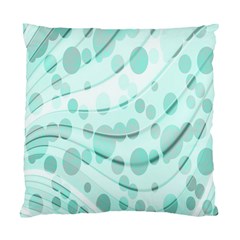 Abstract Background Teal Bubbles Abstract Background Of Waves Curves And Bubbles In Teal Green Standard Cushion Case (two Sides) by Simbadda