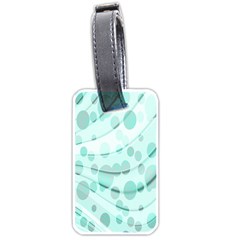 Abstract Background Teal Bubbles Abstract Background Of Waves Curves And Bubbles In Teal Green Luggage Tags (one Side)  by Simbadda