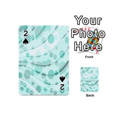 Abstract Background Teal Bubbles Abstract Background Of Waves Curves And Bubbles In Teal Green Playing Cards 54 (mini)  by Simbadda