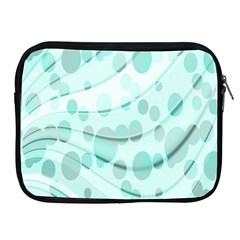 Abstract Background Teal Bubbles Abstract Background Of Waves Curves And Bubbles In Teal Green Apple Ipad 2/3/4 Zipper Cases by Simbadda