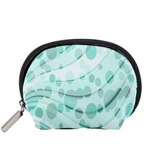 Abstract Background Teal Bubbles Abstract Background Of Waves Curves And Bubbles In Teal Green Accessory Pouches (small) 