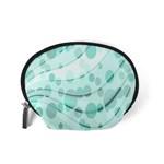 Abstract Background Teal Bubbles Abstract Background Of Waves Curves And Bubbles In Teal Green Accessory Pouches (Small)  Back