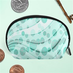 Abstract Background Teal Bubbles Abstract Background Of Waves Curves And Bubbles In Teal Green Accessory Pouches (large) 