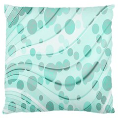 Abstract Background Teal Bubbles Abstract Background Of Waves Curves And Bubbles In Teal Green Standard Flano Cushion Case (one Side)