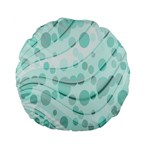 Abstract Background Teal Bubbles Abstract Background Of Waves Curves And Bubbles In Teal Green Standard 15  Premium Flano Round Cushions Front