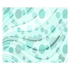 Abstract Background Teal Bubbles Abstract Background Of Waves Curves And Bubbles In Teal Green Double Sided Flano Blanket (small)  by Simbadda