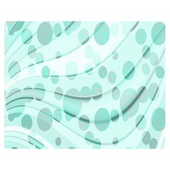 Abstract Background Teal Bubbles Abstract Background Of Waves Curves And Bubbles In Teal Green Double Sided Flano Blanket (medium)  by Simbadda