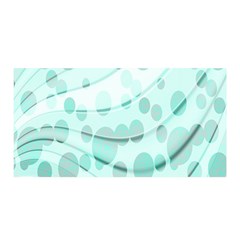 Abstract Background Teal Bubbles Abstract Background Of Waves Curves And Bubbles In Teal Green Satin Wrap by Simbadda