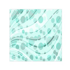 Abstract Background Teal Bubbles Abstract Background Of Waves Curves And Bubbles In Teal Green Small Satin Scarf (square) by Simbadda