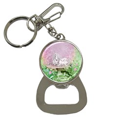 Wonderful Unicorn With Foal On A Mushroom Button Necklaces by FantasyWorld7