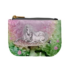 Wonderful Unicorn With Foal On A Mushroom Mini Coin Purses by FantasyWorld7