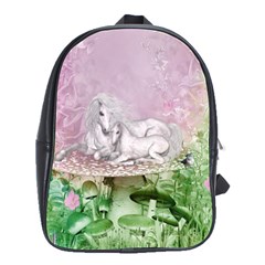 Wonderful Unicorn With Foal On A Mushroom School Bags(large)  by FantasyWorld7