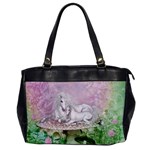 Wonderful Unicorn With Foal On A Mushroom Office Handbags Front