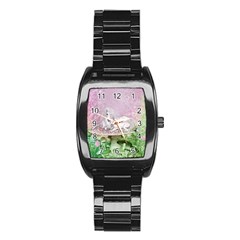 Wonderful Unicorn With Foal On A Mushroom Stainless Steel Barrel Watch by FantasyWorld7