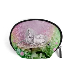 Wonderful Unicorn With Foal On A Mushroom Accessory Pouches (small)  by FantasyWorld7