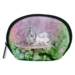 Wonderful Unicorn With Foal On A Mushroom Accessory Pouches (medium)  by FantasyWorld7