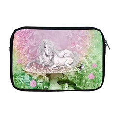 Wonderful Unicorn With Foal On A Mushroom Apple Macbook Pro 17  Zipper Case by FantasyWorld7