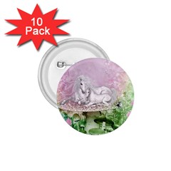 Wonderful Unicorn With Foal On A Mushroom 1 75  Buttons (10 Pack)