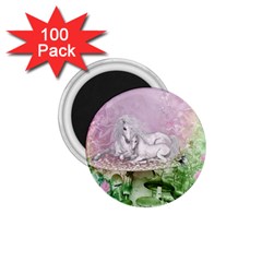 Wonderful Unicorn With Foal On A Mushroom 1 75  Magnets (100 Pack)  by FantasyWorld7