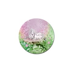 Wonderful Unicorn With Foal On A Mushroom Golf Ball Marker by FantasyWorld7