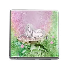 Wonderful Unicorn With Foal On A Mushroom Memory Card Reader (square) by FantasyWorld7