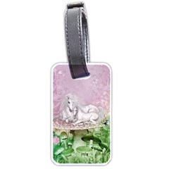 Wonderful Unicorn With Foal On A Mushroom Luggage Tags (one Side)  by FantasyWorld7