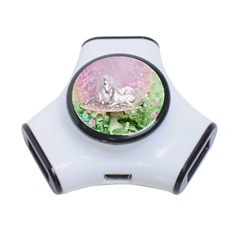 Wonderful Unicorn With Foal On A Mushroom 3-port Usb Hub by FantasyWorld7