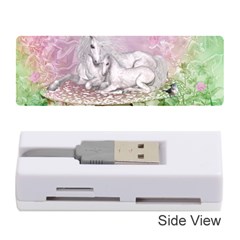 Wonderful Unicorn With Foal On A Mushroom Memory Card Reader (stick) 