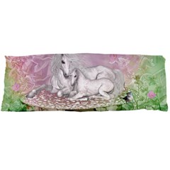 Wonderful Unicorn With Foal On A Mushroom Body Pillow Case Dakimakura (two Sides) by FantasyWorld7