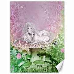 Wonderful Unicorn With Foal On A Mushroom Canvas 36  X 48   by FantasyWorld7