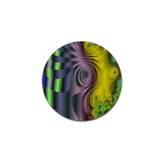 Fractal In Purple Gold And Green Golf Ball Marker (10 Pack) by Simbadda