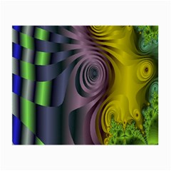 Fractal In Purple Gold And Green Small Glasses Cloth (2-side) by Simbadda