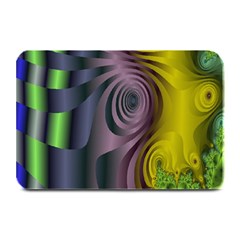 Fractal In Purple Gold And Green Plate Mats by Simbadda