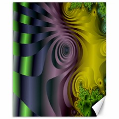 Fractal In Purple Gold And Green Canvas 11  X 14   by Simbadda