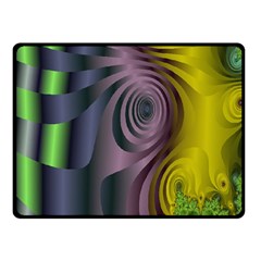 Fractal In Purple Gold And Green Fleece Blanket (small) by Simbadda