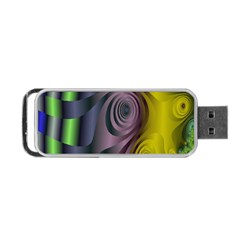 Fractal In Purple Gold And Green Portable Usb Flash (two Sides) by Simbadda