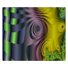 Fractal In Purple Gold And Green Double Sided Flano Blanket (small)  by Simbadda