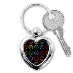 Happy Birthday Colorful Wallpaper Background Key Chains (heart)  by Simbadda