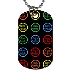 Happy Birthday Colorful Wallpaper Background Dog Tag (one Side) by Simbadda