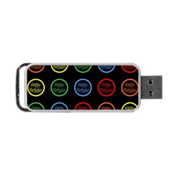 Happy Birthday Colorful Wallpaper Background Portable Usb Flash (two Sides) by Simbadda