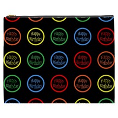 Happy Birthday Colorful Wallpaper Background Cosmetic Bag (xxxl)  by Simbadda