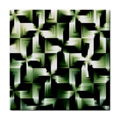 Green Black And White Abstract Background Of Squares Tile Coasters by Simbadda